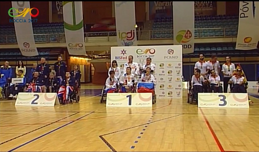 Сборная России завоевала золотую, две серебряные и бронзовую награды на чемпионате Европы по бочча в Португалии